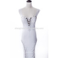 White Crystal Fishtail Evening Dress Vestido de noite Evening Prom Dress Party Dress